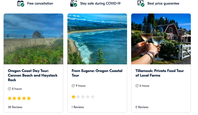 Oregon coast activities from getyourguide