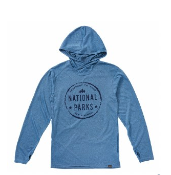 National park passport stamps on a sweatshirt! The perfect sustainable valentine's day gift for your park lover