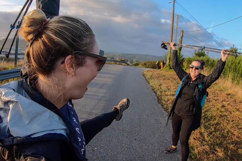 Two pilgrims on the Camino de Santiago