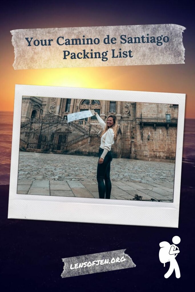 Camino de Santiago packing list pin for pinterest