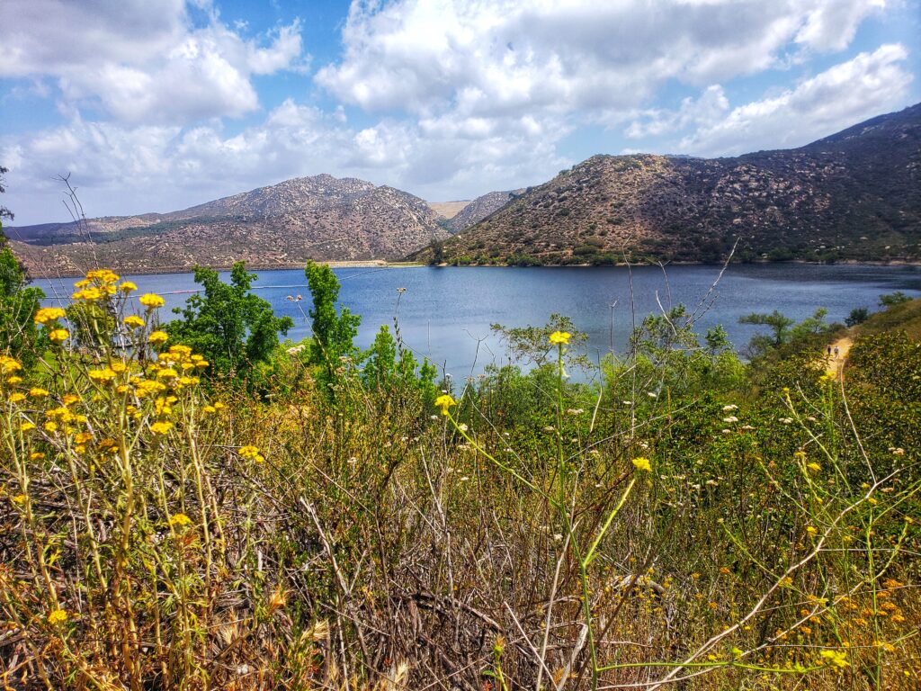 Lake Poway at the start of the mt woodson hike to potato chip rock