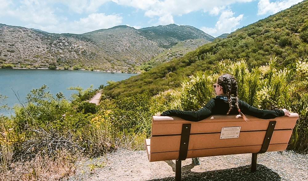 View of Lake Poway at the start of the Mt Woodson hike