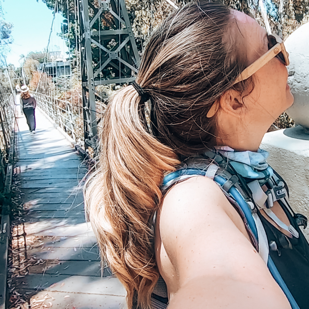 The suspension bridge on the 7 bridges walk in San Diego