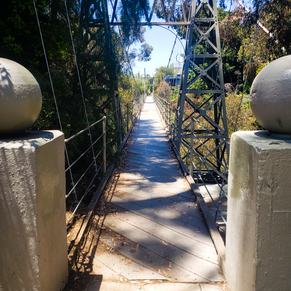 The Spruce Street Suspension Bridge on the 7 bridges walk in San Diego