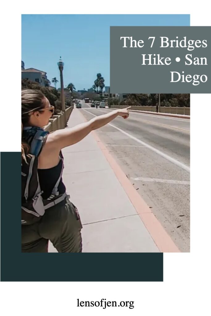 Pin for Pinterest of the 7 bridges hike in San diego