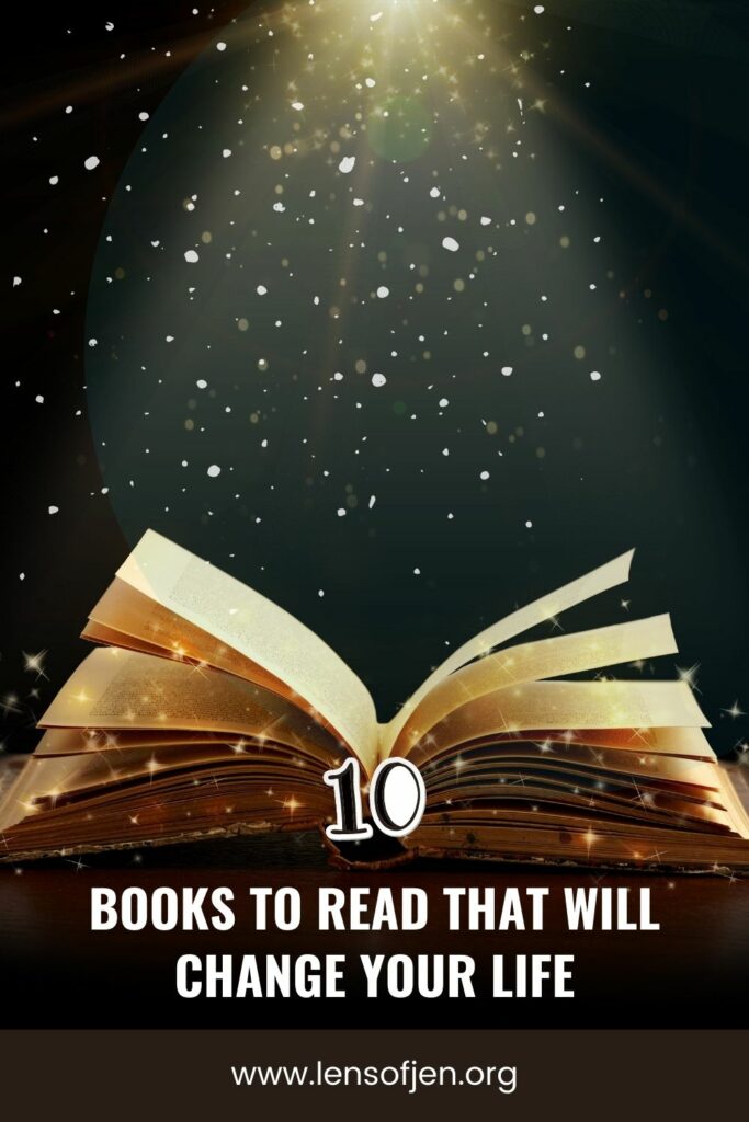 Pin for Pinterest of 10 life-changing books to read