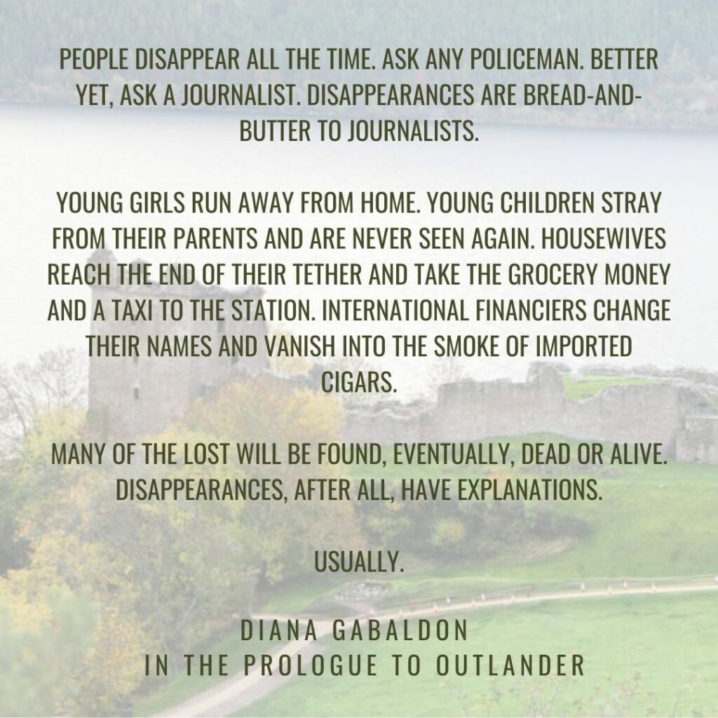 The prologue to Outlander by Diana Gabaldon, a life-changing read