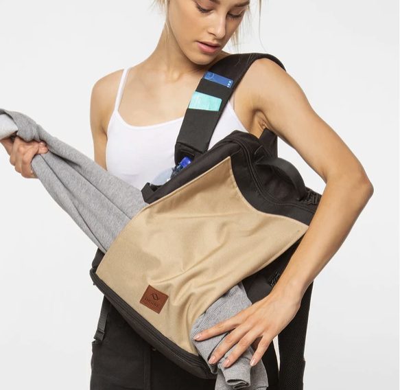 Sustainable backpack with a place to hold your yoga mat